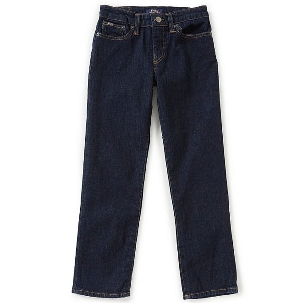 Polo Ralph Lauren Boys Hampton Straight Leg Jeans Dark Wash Denim Blue Size 16